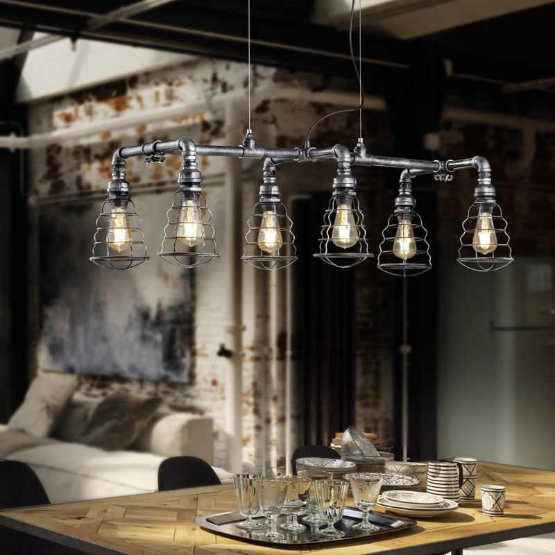 Gotham 307000688 | Lampadario industrial | Illuminazione stile vintage | Trio Lighting