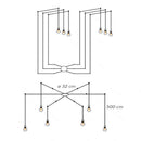 Lampada bianca da parete o soffitto con 6 luci a caduta. Divertiti ad inventare il tuo punto luce!