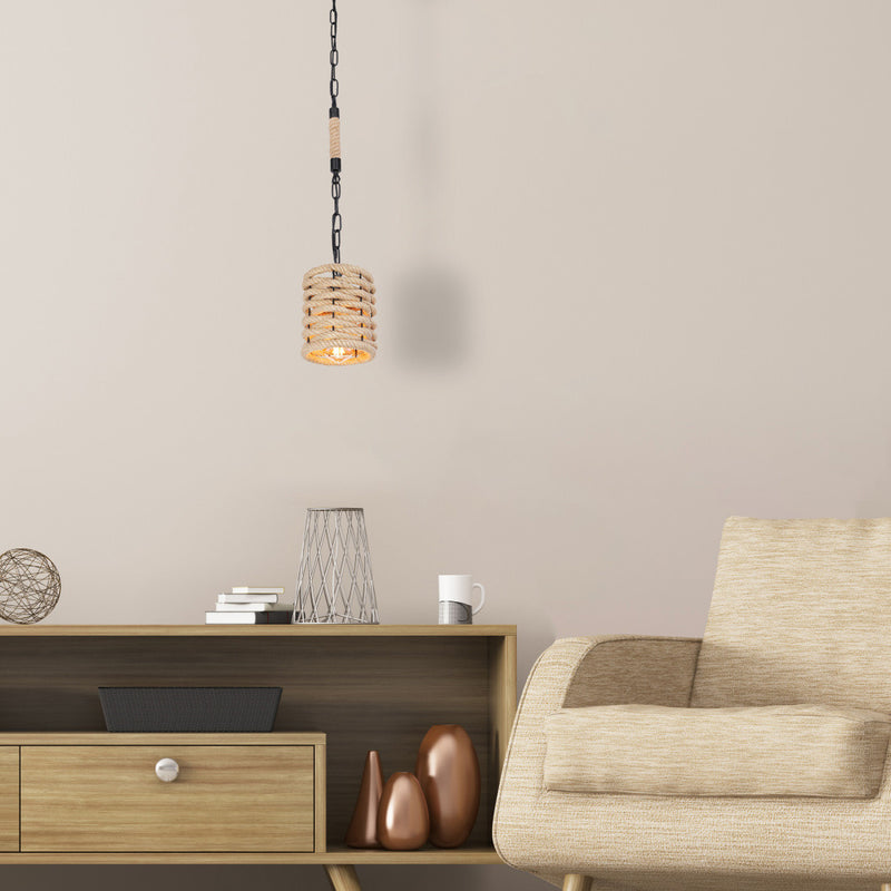 15679H Halia | Lampadario rustico | Paralume in corda | Globo Lighting