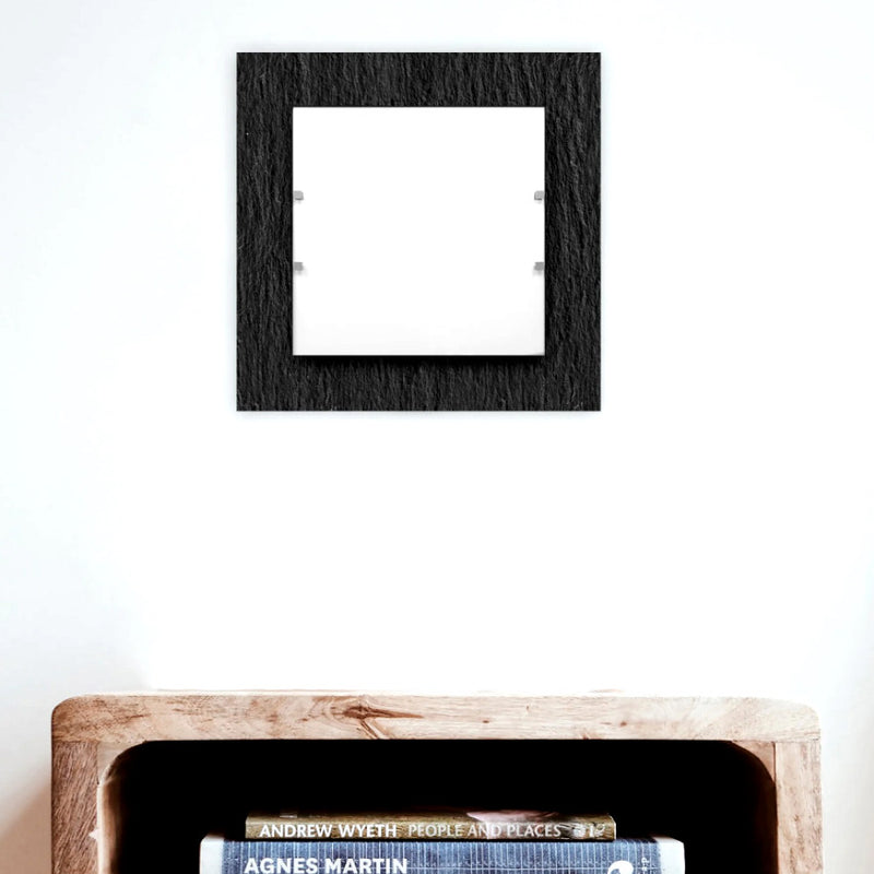 Honister - Plafoniera moderna, cornice in ardesia 50x50cm, 4 luci, MADE IN ITALY