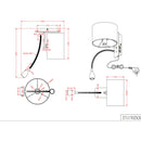 Applique Hotels acciaio satinato con paralume bianco