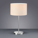 Lampada da appoggio moderna con paralume in tessuto bianco