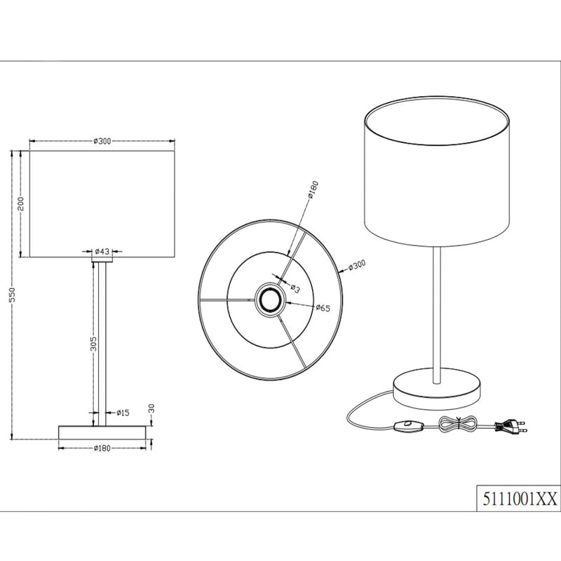 Hotel 511100102 | Lampada da tavolo | Trio Lighting