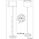 Hotel 401100101 | Lampada da terra moderna | Tessuto bianco | Trio Lighting