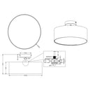 Hotel 603900202 | Plafoniera moderna | Tessuto nero | Trio Lighting