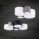 Lampade a Plafoniera moderne con 4 e 5 paralumi di vari colori per hotel e b&b