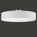 Plafoniera Hotels moderna diametro 65 cm tessuto bianco e struttura satinata