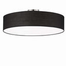 Plafoniera Hotels Ø65 cm moderna in tessuto nero e acciaio satinato con 5xE27