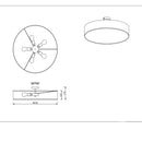 Lampada soffitto Hotels contemporanea in tessuto nero Ø65 cm