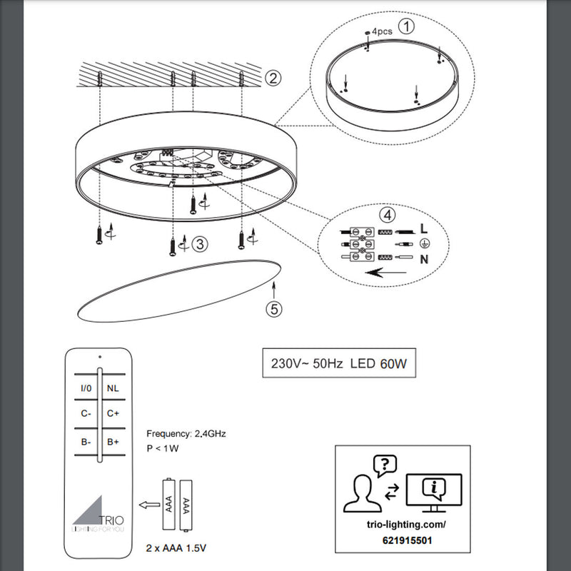 Lugano 621915511 | Lampada plafoniera | Illuminazione LED