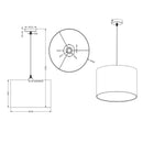 Lampadario Hotels elegante in acciaio satinato con tessuto nero per strutture ricettive