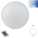 lampada a sfera in polietilene bianco con luce led rgb e telecomando