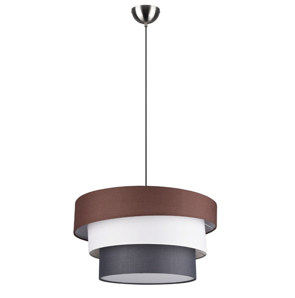 lampadario moderno ibis sospensione diametro 45 cm con 3 paralumi tessuto