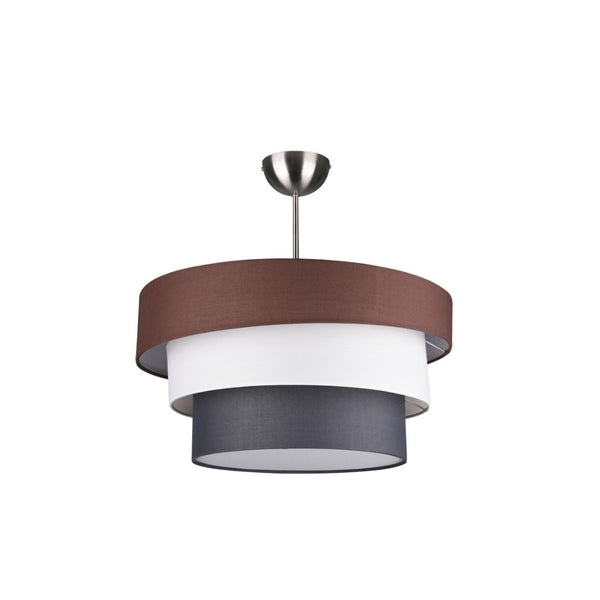 plafoniera moderna ibis diametro 45 cm 3 paralumi tessuto vari colori