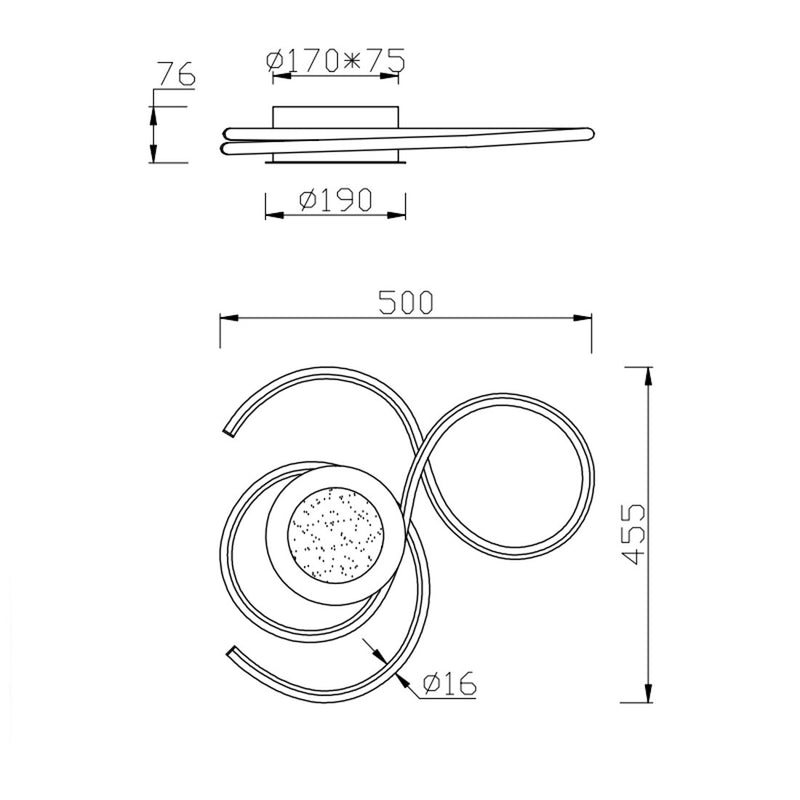 Plafoniera acciaio Jive LED 36W CCT dimmerabile con telecomando Ø50cm