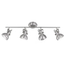Gina R80154007 - Lampada 4 faretti orientabili industrial moderna, acciaio
