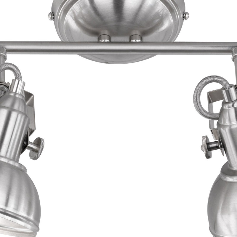 Gina R80154007 - Lampada 4 faretti orientabili industrial moderna, acciaio