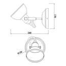  Applique Gina | Acciaio satinato | Faretto spot orientabile | RL TRio Lighting