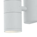 dettaglio applique jump in acciaio bianco vista laterale su muro