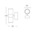 faretto cilindrico da parete per esterno con due lampadine gu10 IP44