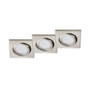 kit 3 faretti da incasso rila quadrati 8x8 cm acciaio satinato LED 5W