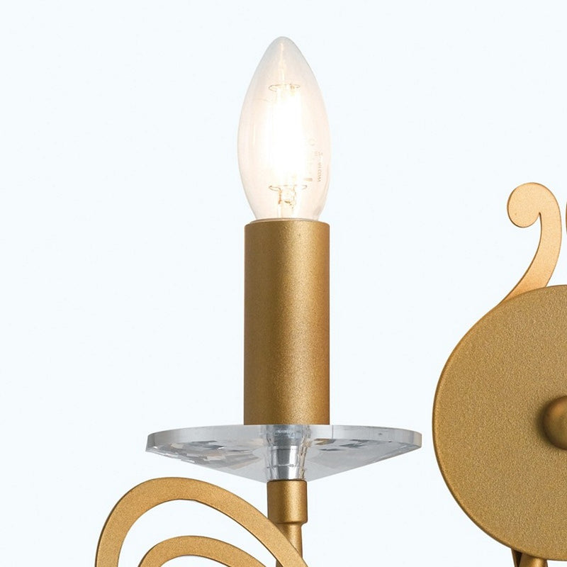 Klimt - Applique 2 luci metallo dorato e cristallo, classica ed elegante