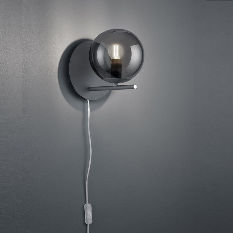 Applique contemporanea antracite con cavo e interruttore