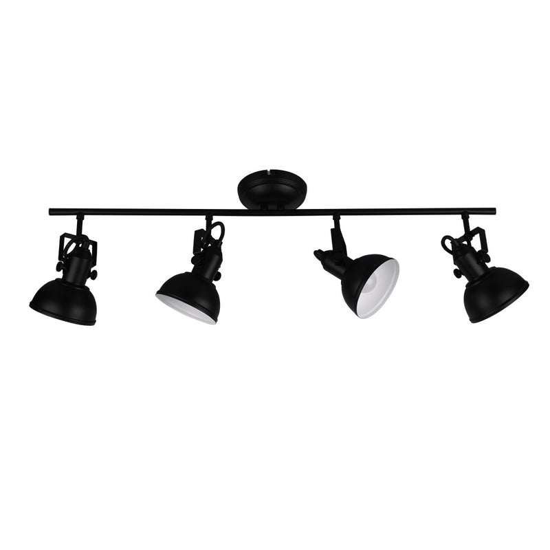 Lampada 4 luci E14 regolabili design moderno nero opaco