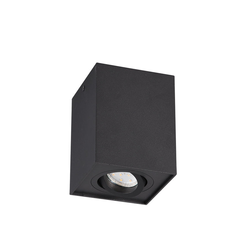 Lampada da soffitto orientabile GU10 nera cubica per ambienti moderni