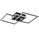 Lampada a soffitto nera moderna con LED 3000K e 2600 lumen ad alta efficienza.