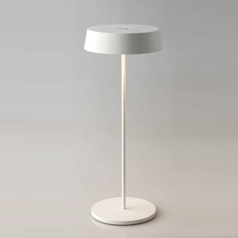 lampada da tavolo ip54 da esterno metallo bianco led dimmer per tavoli outdoor in casa ristorante bar e bistrot