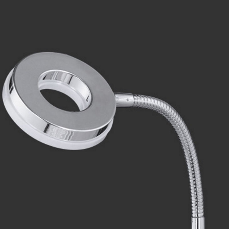 Lampada moderna da tavolo Rennes cromata con braccio flessibile LED 3000K