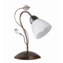 Lampada da tavolo Traditio in metallo ruggine e vetro alabastro