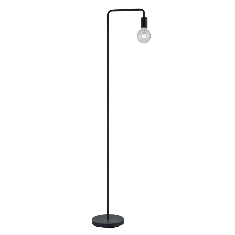 Lampada da terra moderna Diallo a piantana in metallo nero E27 149 cm