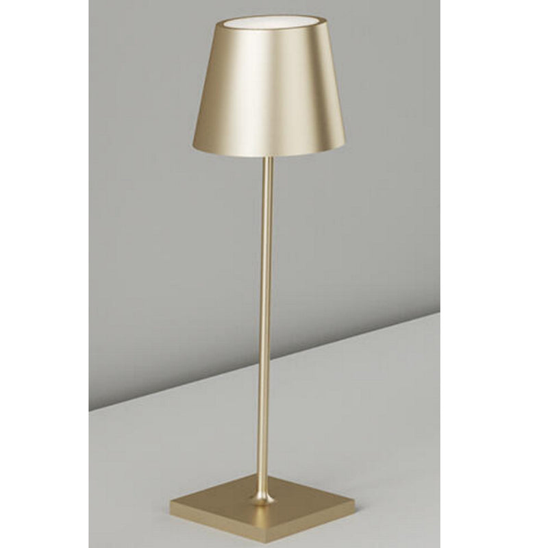 lampada led da tavolo ricaricabile oro satinato per esterno