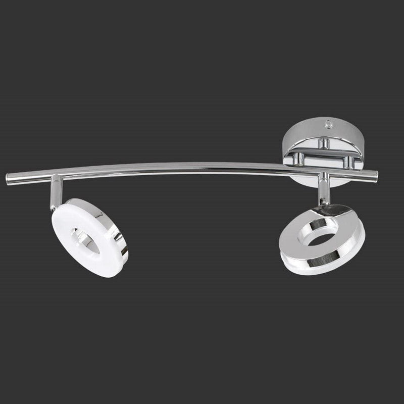 Lampada Rennes 2 faretti LED cromo orientabili