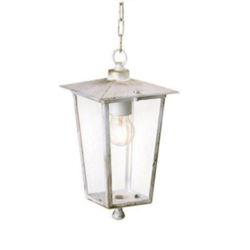 Lampada a sospensione da esterno Notorius bianca antichizzata IP44 E27