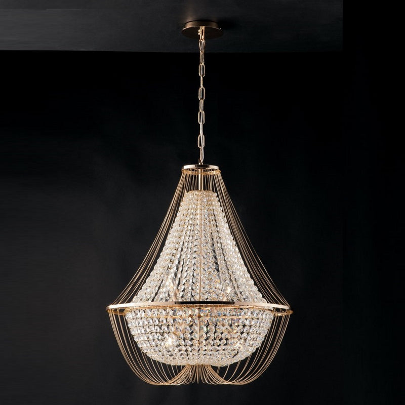 lampadario 4 luci con attacco e14 lampadine non incluse e altezza regolabile fino a 120 cm
