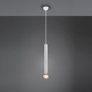 Lampadario Clermont 1 luce moderno a tubo bianco opaco