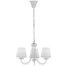 Lampadario Cortez Ø52 cm 3 luci bianco materico con paralumi