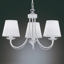 Lampadario shabby chic classico bianco con tessuto