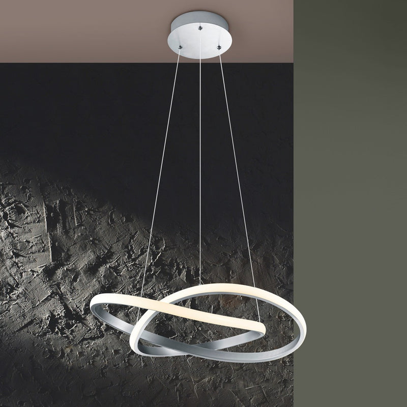 Lampadario Course Ø60 cm LED 27W acciaio satinato dimmerabile