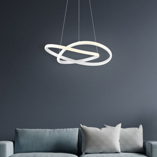 Lampadario Course Ø60 cm LED 27W bianco opaco SwitchDimmer