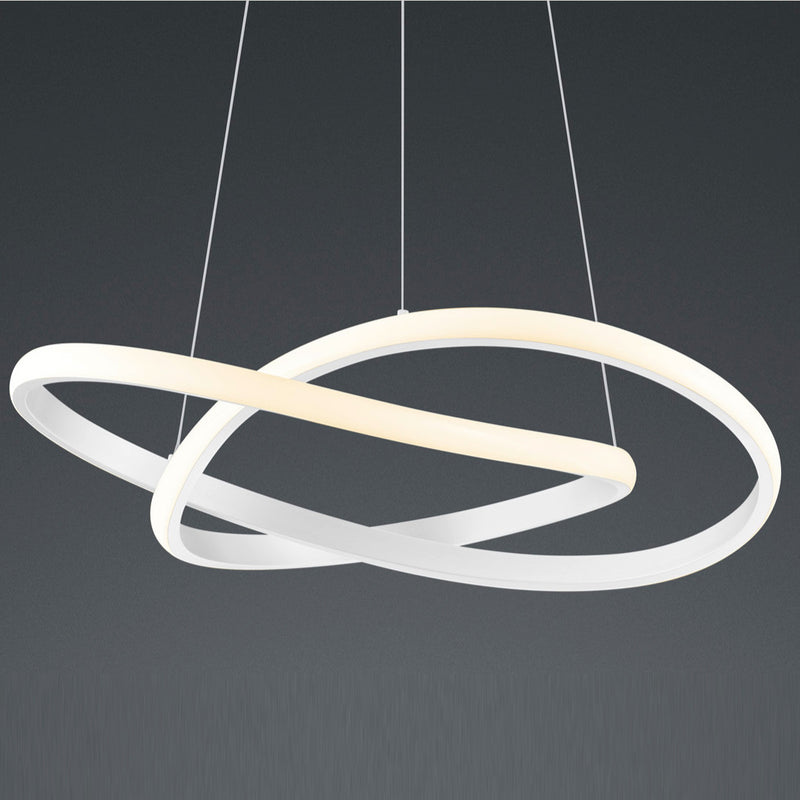 Lampadario LED a sospensione Ø60 cm metallo bianco