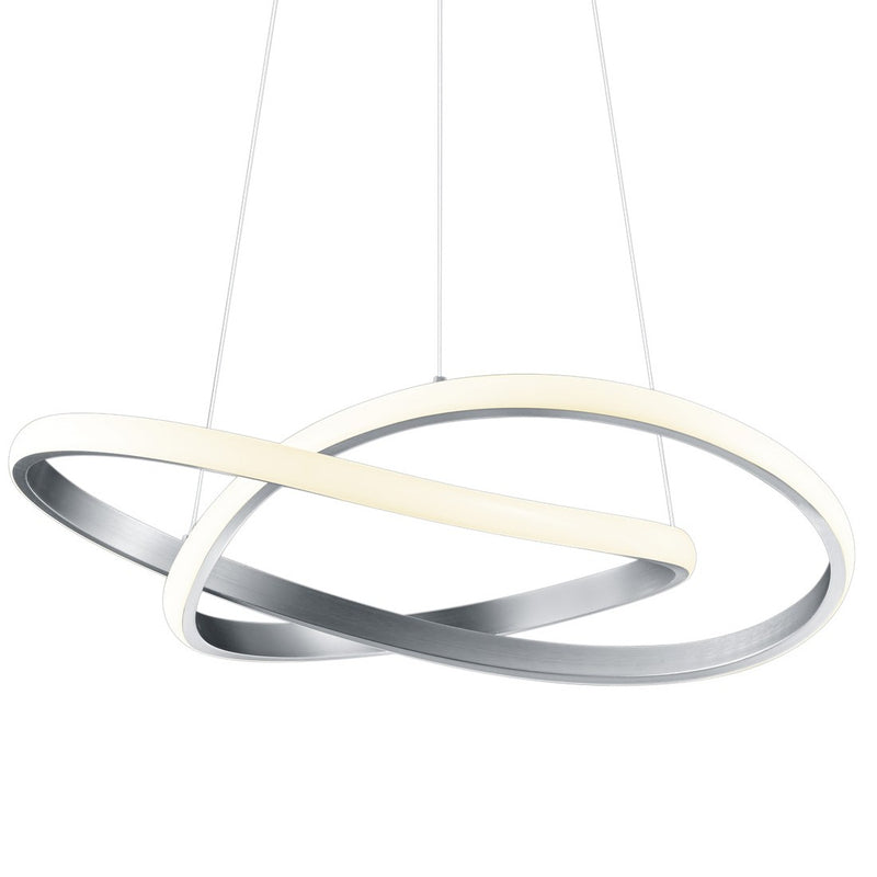 Lampadario sospensione in metallo satinato luce calda 3000K