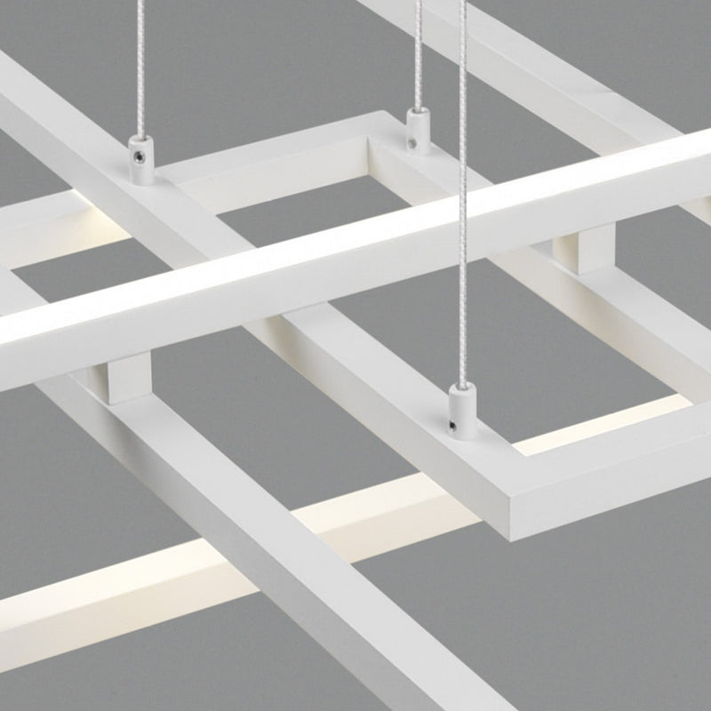 Lampadario moderno bianco satinato con altezza regolabile