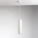 lampadario fluke a sospensione tubolare quadrato 30 cm in metallo bianco satinato
