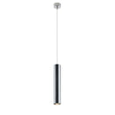 lampadario fluke a sospensione tubolare 30 cm in metallo cromo lucido
