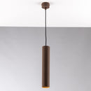 lampadario fluke a sospensione tubolare 30 cm in metallo finitura ruggine
