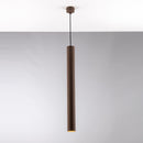 lampadario fluke a sospensione tubolare 60 cm in metallo finitura ruggine antichizzata
